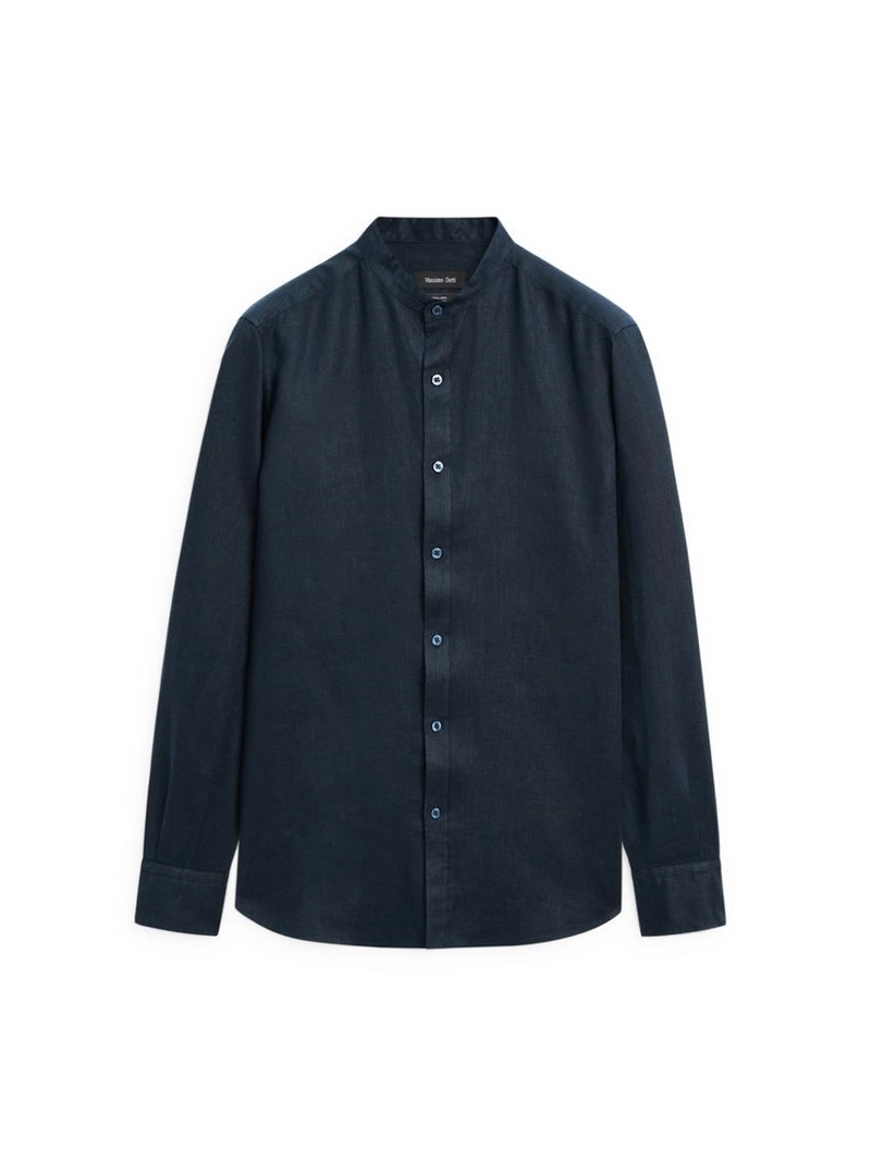 Рубашка с воротником-стойкой и обычной посадкой