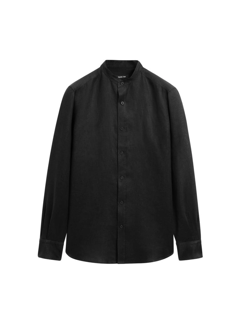 Рубашка с воротником-стойкой и обычной посадкой