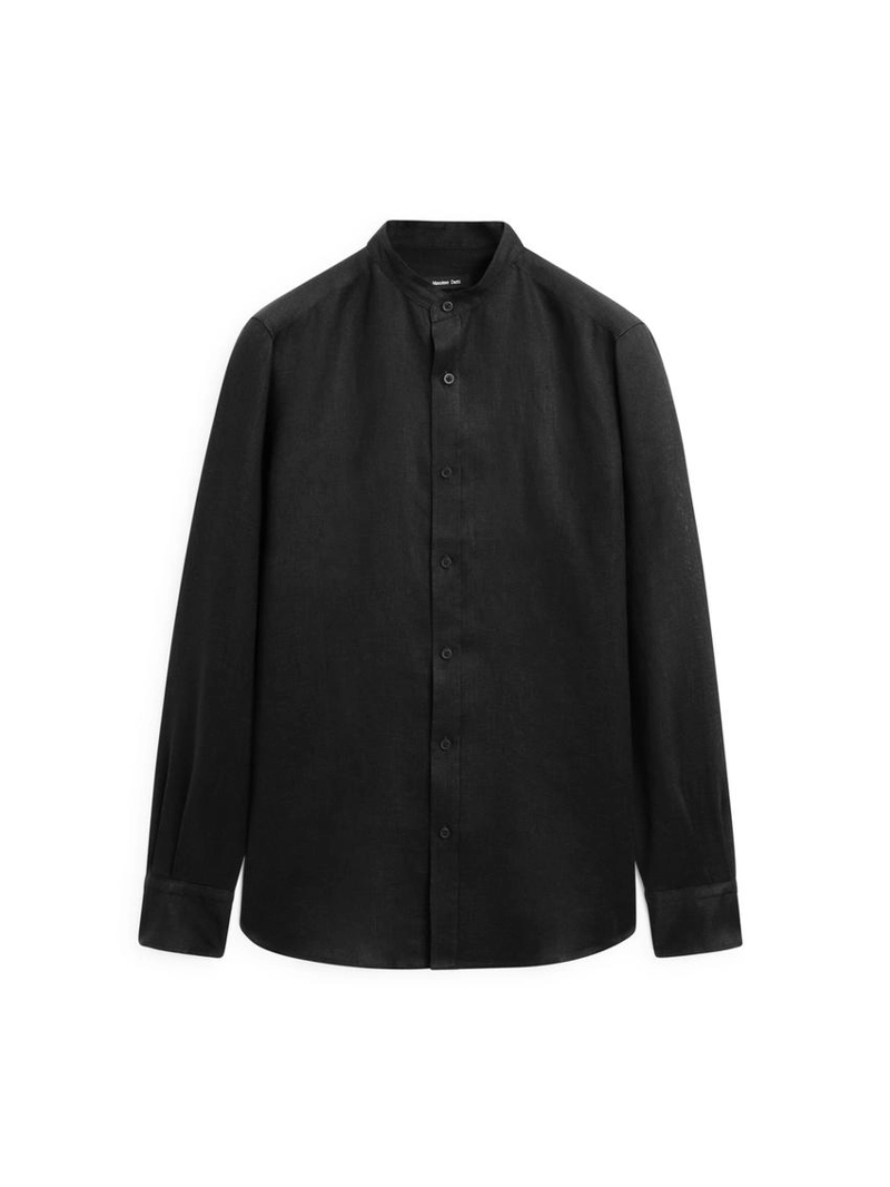 Рубашка с воротником-стойкой и обычной посадкой