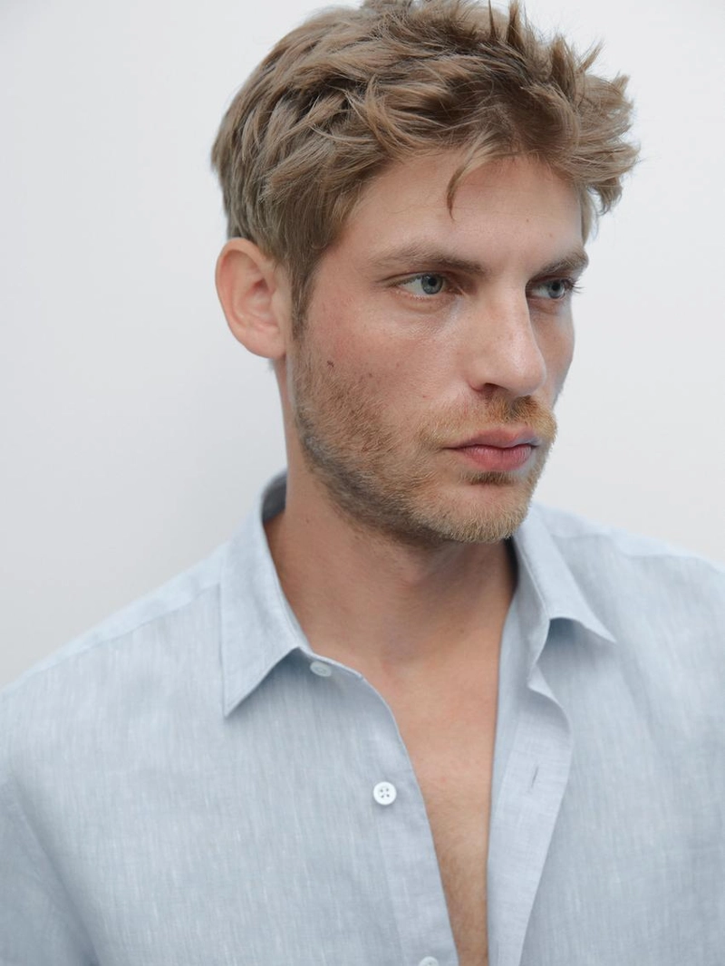 Рубашка из 100% льна в стиле slim fit