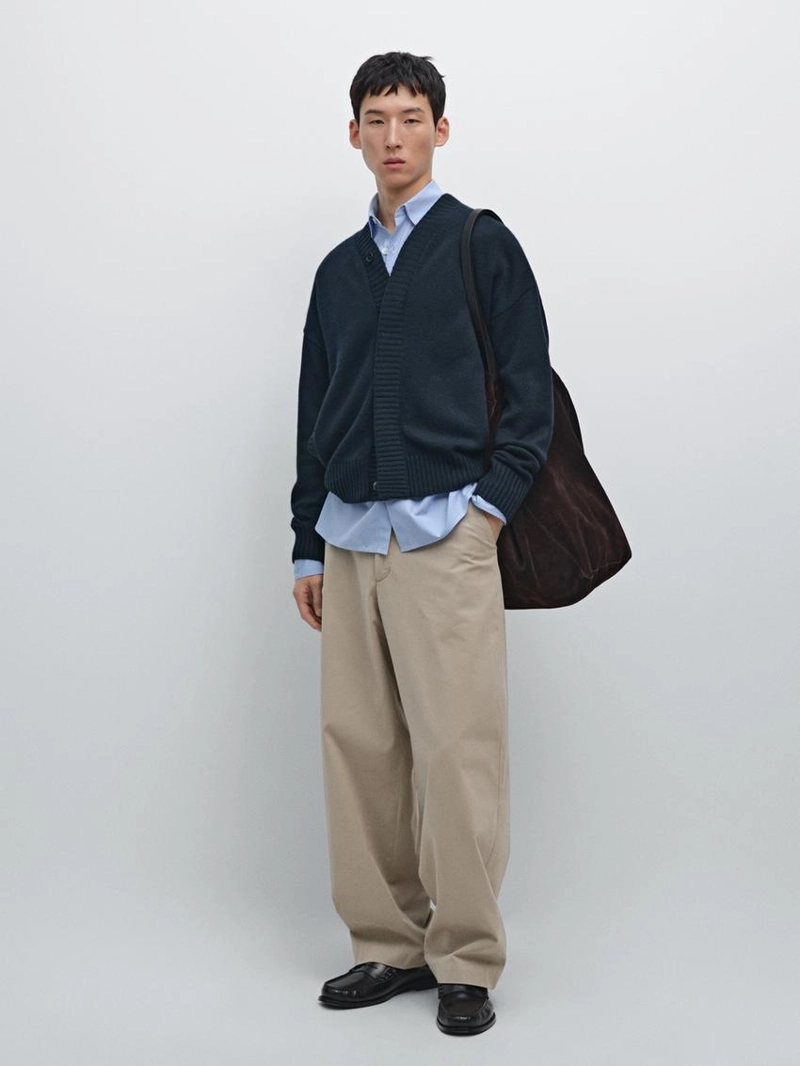 Кардиган с v-образным вырезом из шерстяной смеси