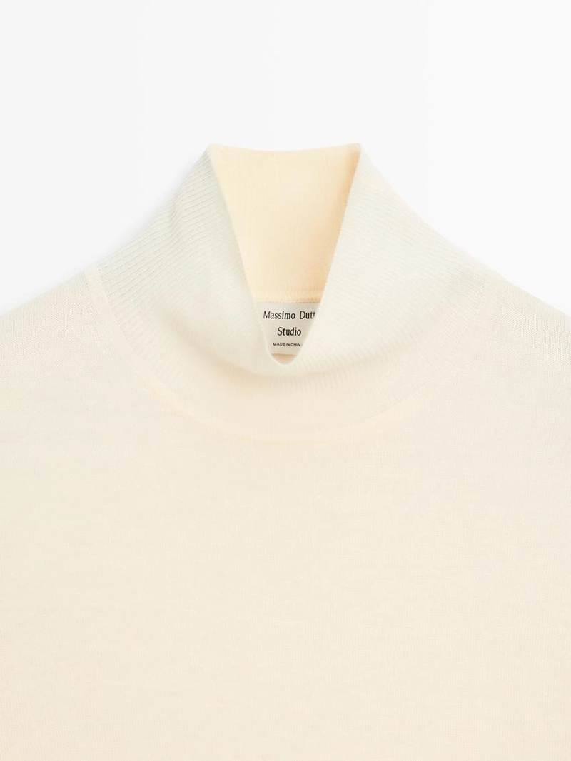 Вязанный свитер с макраме из 100% шерсти - studio