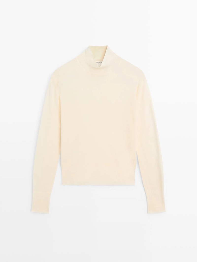 Вязанный свитер с макраме из 100% шерсти - studio