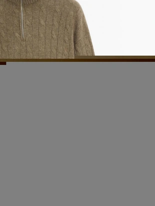 Свитер с высоким воротником из 100% кашемира с молнией- Заказать в России