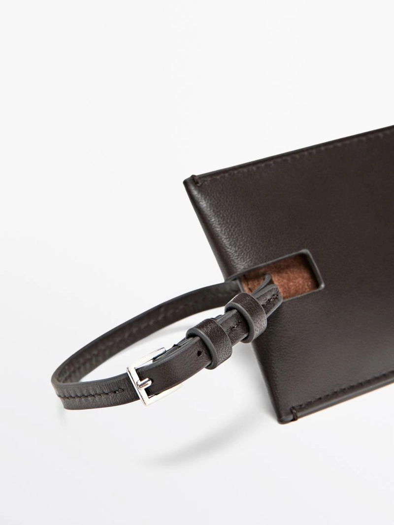 Багажная бирка из натуральной кожи наппа