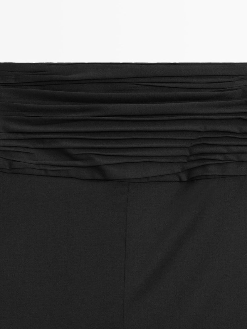 Юбка-карандаш до середины икры с собранной поясной бандажкой - studio