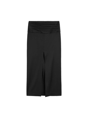 Юбка-карандаш до середины икры с собранной поясной бандажкой - STUDIO- Заказать в России