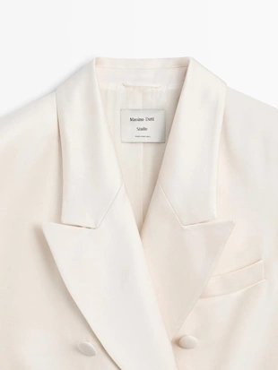 Пиджак из атласа с пуговицами - STUDIO- Заказать в России