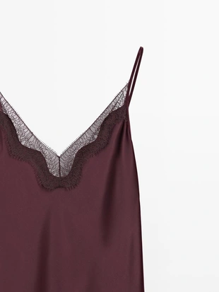 Платье-миди с кружевами- Заказать в России