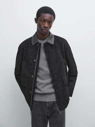 Куртка с карманами из замши- Заказать в России