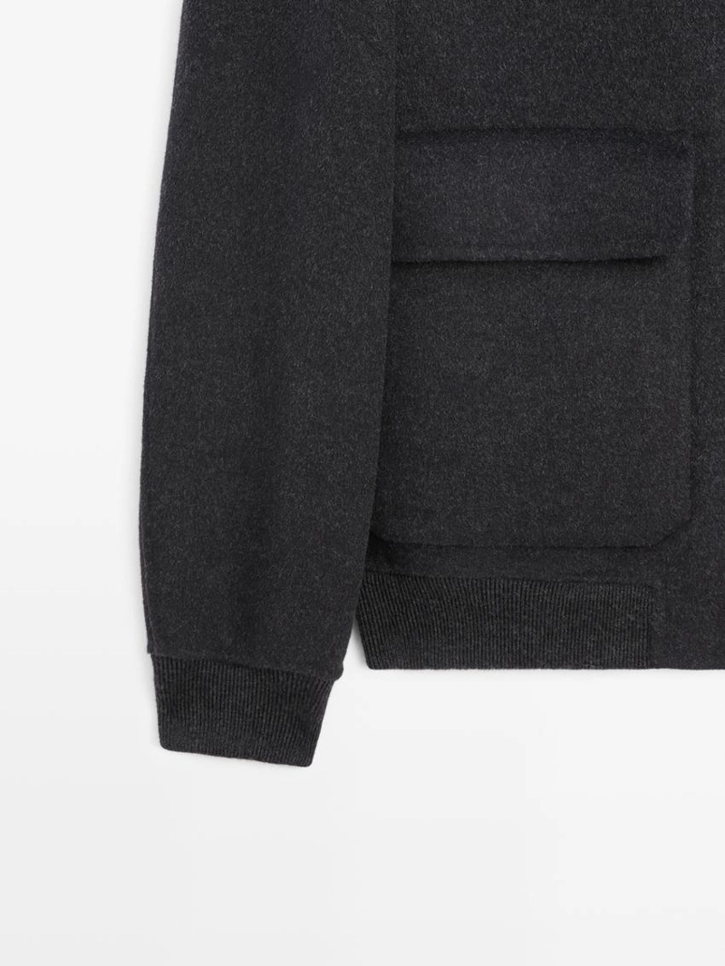 Куртка из шерстяной смеси с карманами