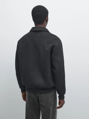 Куртка из шерстяной смеси с карманами- Заказать в России