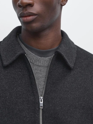 Куртка из шерстяной смеси с карманами- Заказать в России