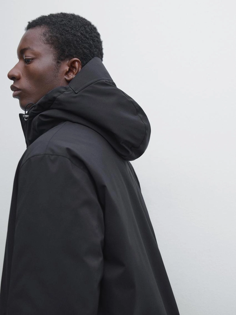 Парка с капюшоном из водоотталкивающего пухового наполнителя