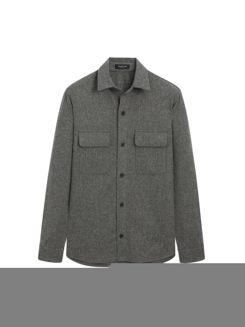 Рубашка-овершерт из шерстяной смеси с карманами