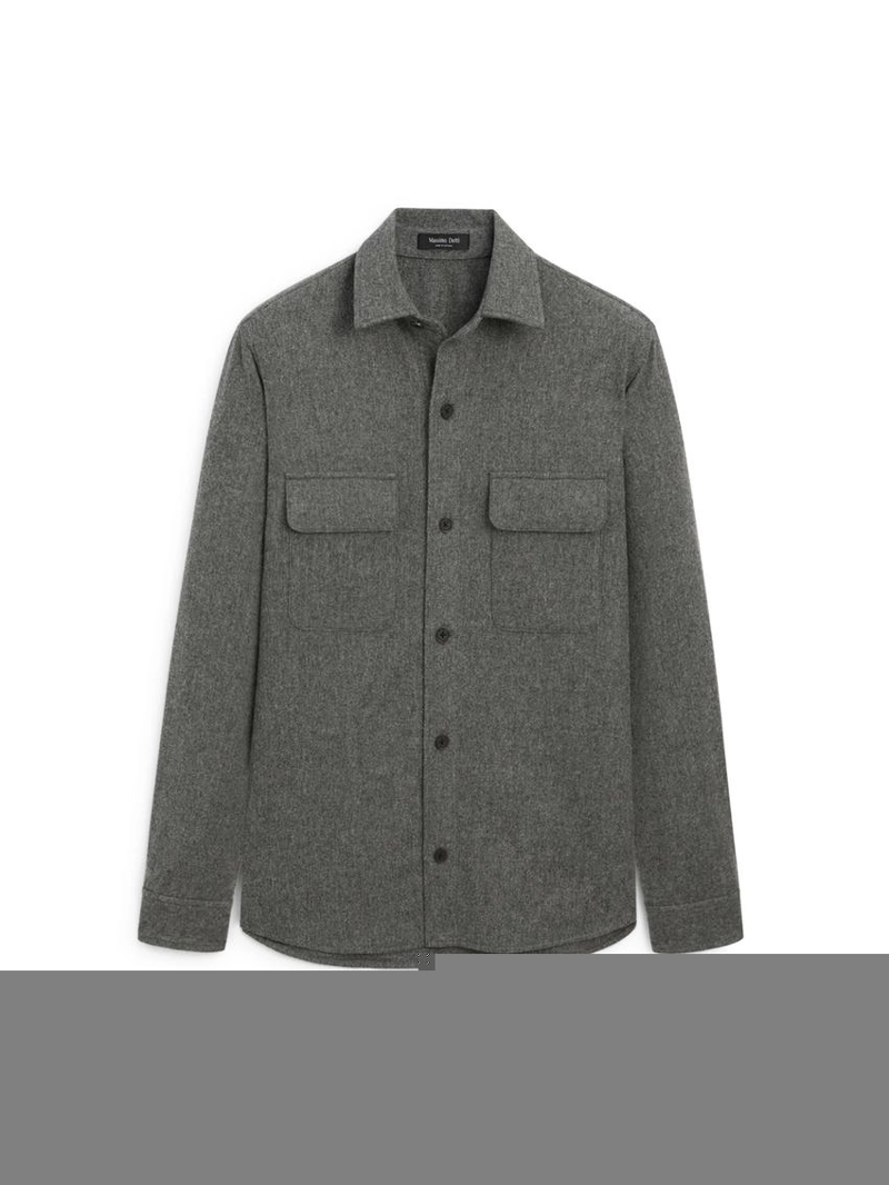 Рубашка-овершерт из шерстяной смеси с карманами
