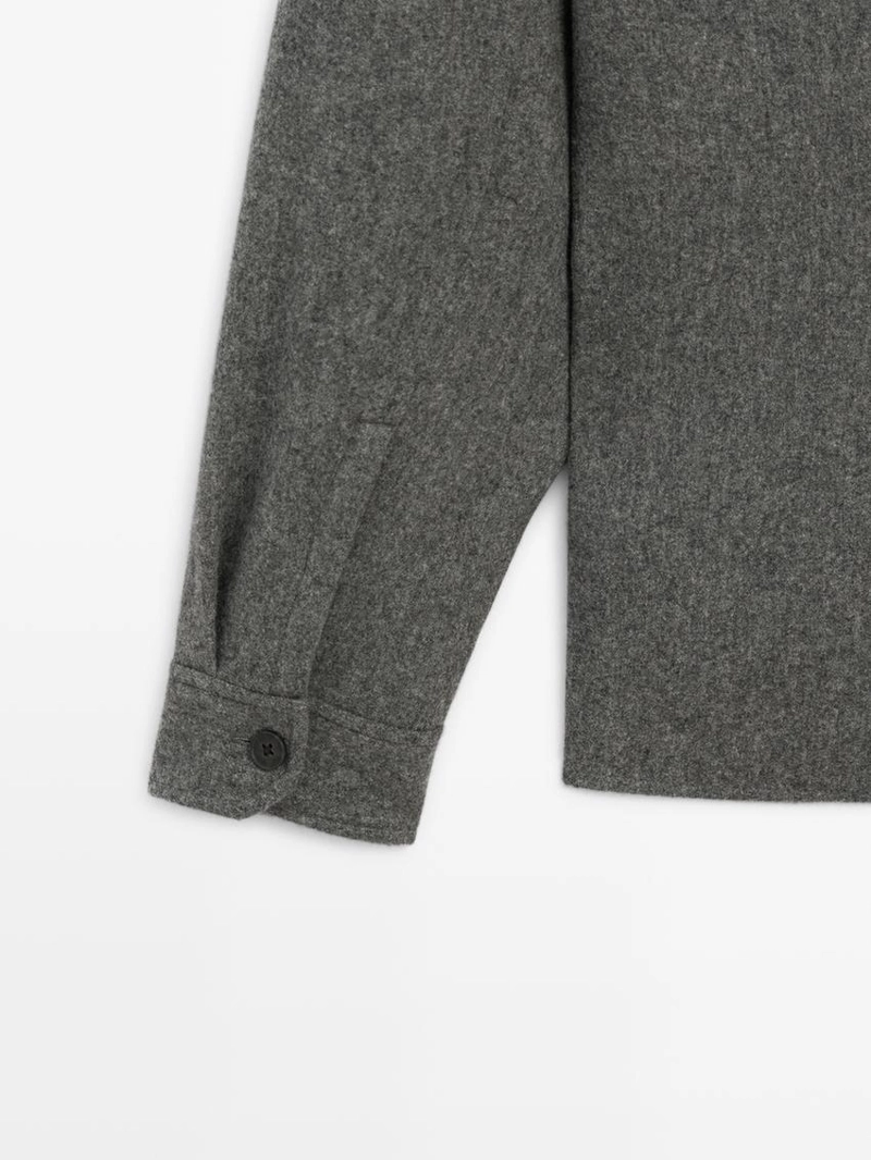 Рубашка-овершерт из шерстяной смеси с карманами