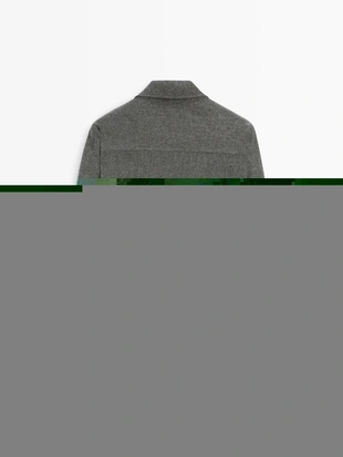 Рубашка-овершерт из шерстяной смеси с карманами- Заказать в России