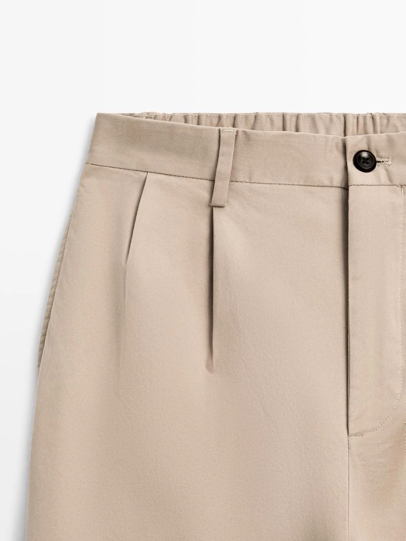 Брюки из смесового хлопка с линиями стрелок