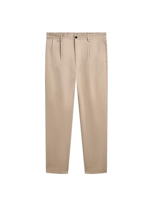 Брюки из смесового хлопка с линиями стрелок- Заказать в России