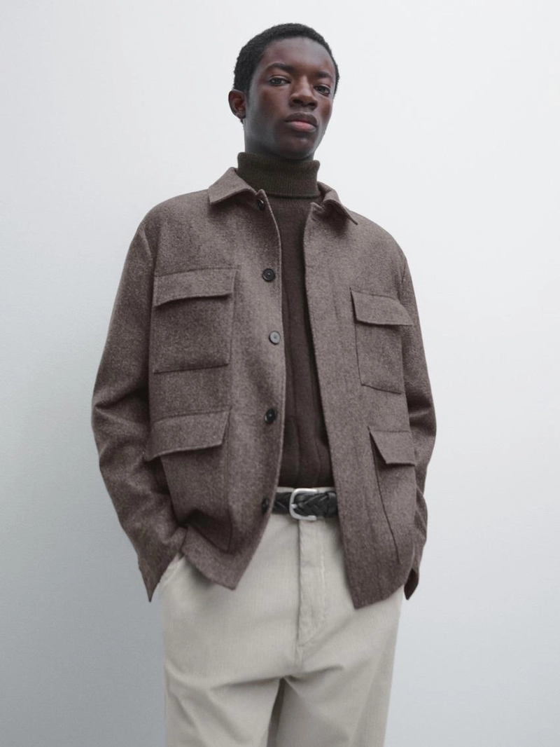 Кардиган из шерстяной смеси в двубортном исполнении