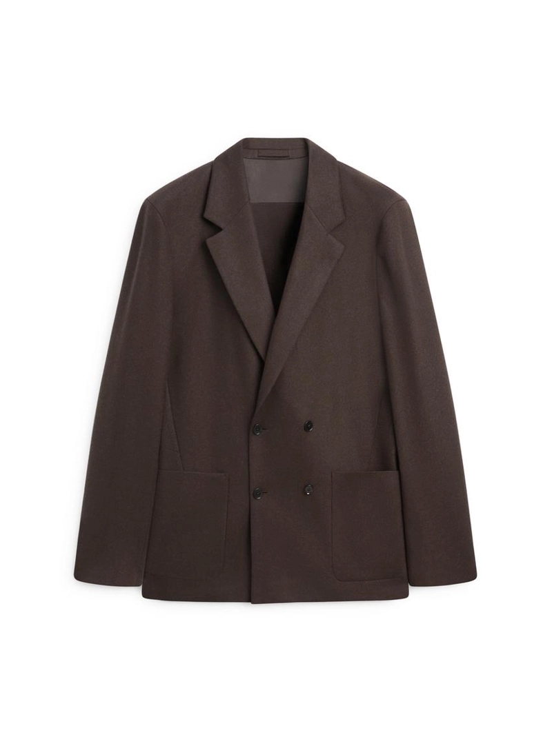 Шерстяной двубортный пиджак из 100%
