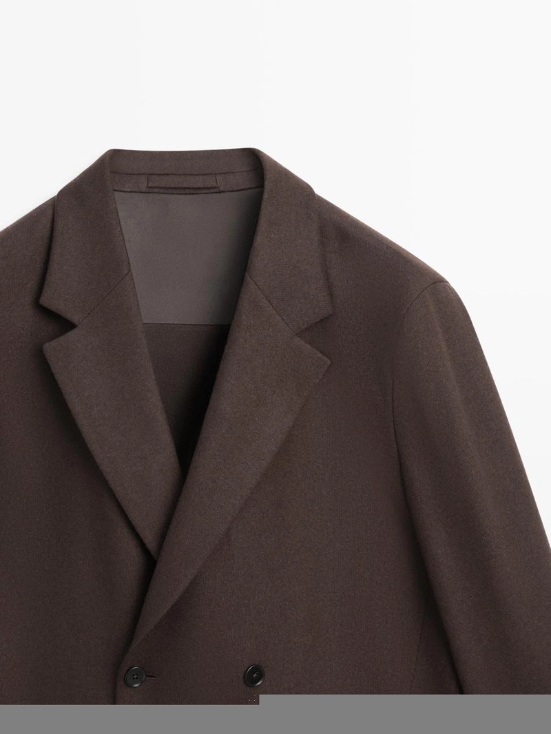 Шерстяной двубортный пиджак из 100%