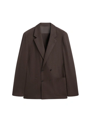 Шерстяной двубортный пиджак из 100%- Заказать в России