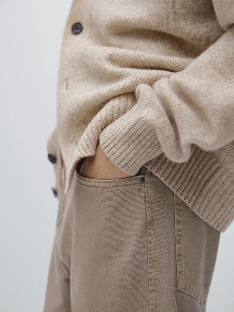 Кардиган из шерстяной смеси с v-образным вырезом