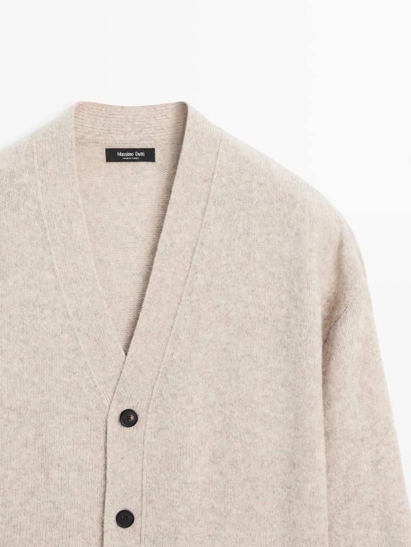 Кардиган из шерстяной смеси с v-образным вырезом