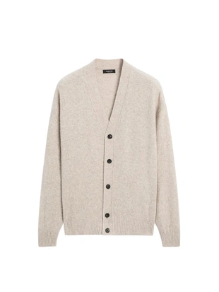 Кардиган из шерстяной смеси с V-образным вырезом- Заказать в России