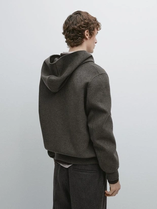 Двойная ткань куртка с капюшоном из шерстяной смеси- Заказать в России