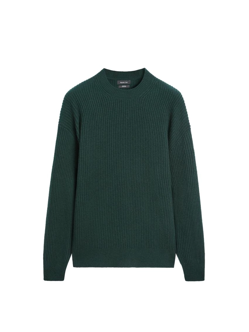 Свитер из 100% шерсти в рубчик