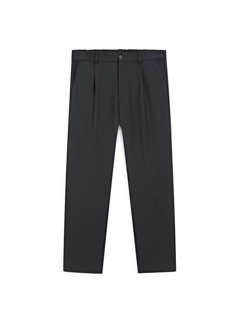 Брюки из шерстяной смеси свободного кроя с защипами