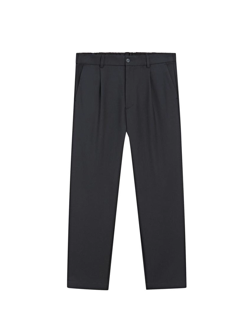 Брюки из шерстяной смеси свободного кроя с защипами