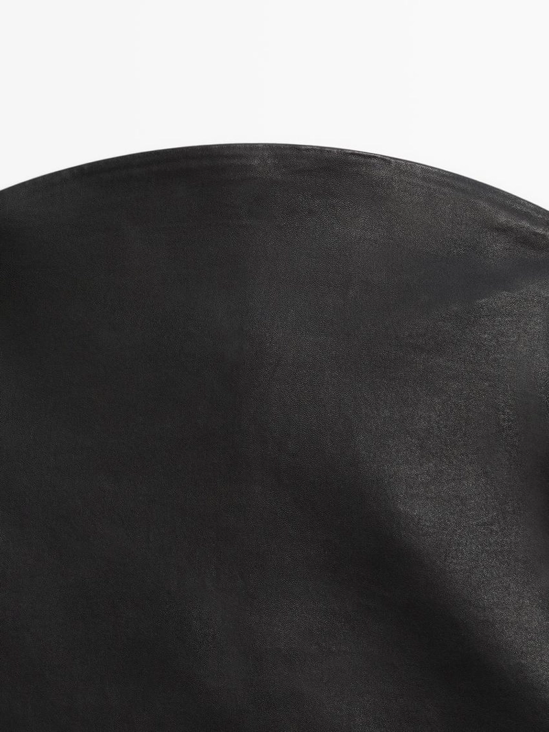 Топ без бретелей из овечьей кожи с отделкой нубук