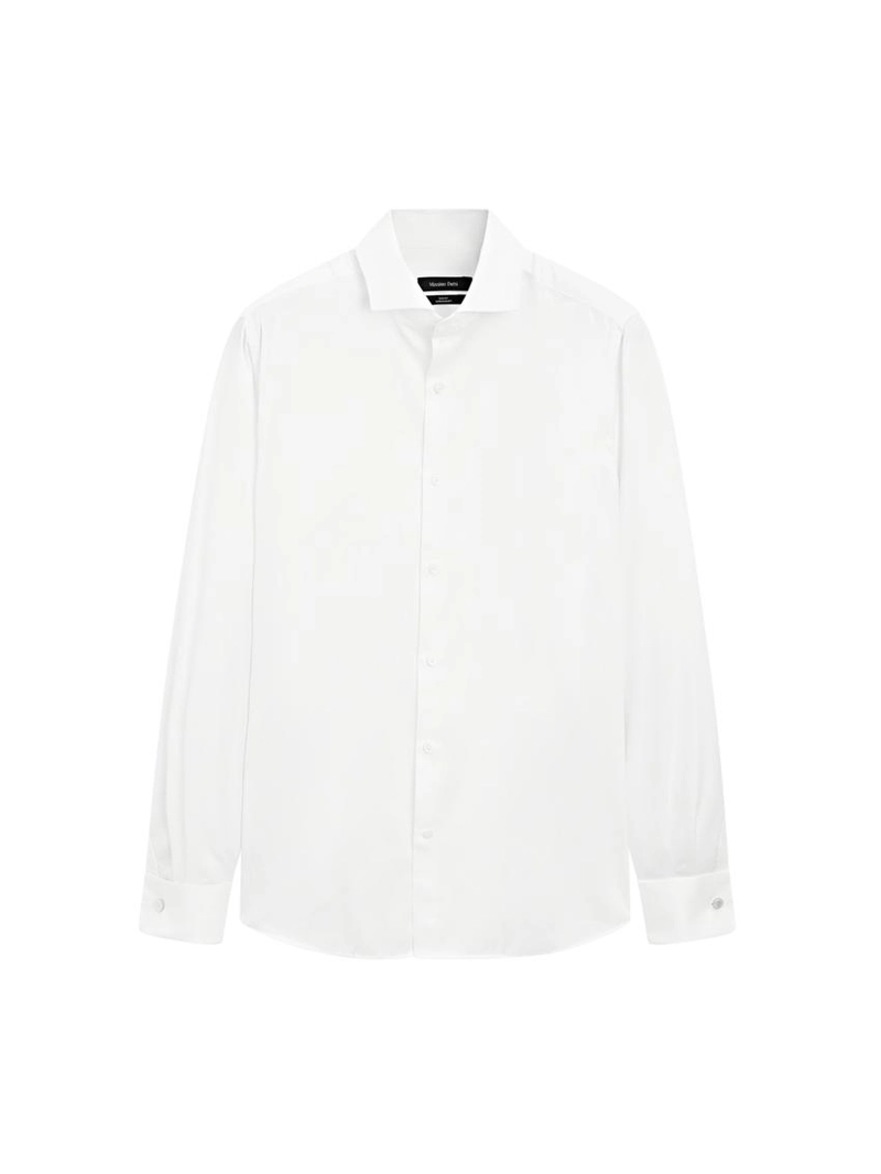 Рубашка slim-fit из твила с двойной манжетой