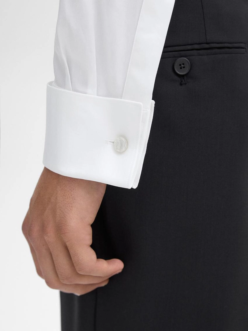 Рубашка slim-fit из твила с двойной манжетой