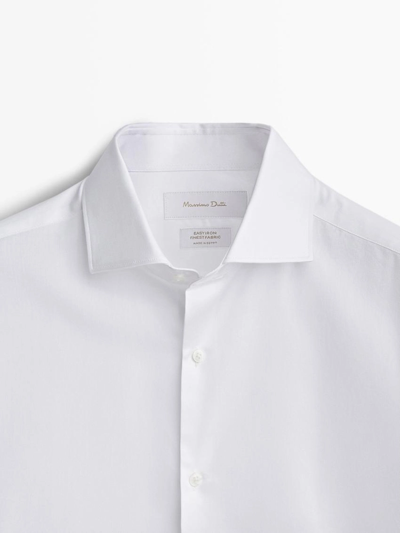 Рубашка slim-fit из твила с двойной манжетой