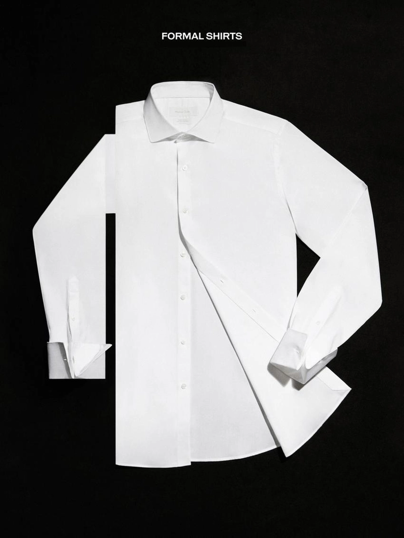 Рубашка slim-fit из твила с двойной манжетой