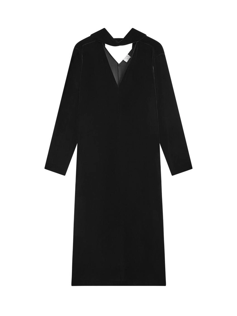 Длинное бархатное платье с завязкой на шее - studio