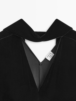 Длинное бархатное платье с завязкой на шее - STUDIO- Заказать в России