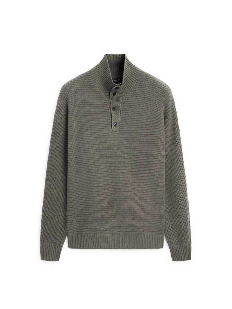 Вязанный свитер с макетным воротником на пуговицах