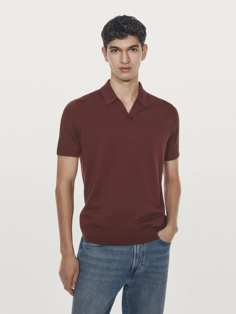 Поло из хлопкового трикотажа с коротким рукавом