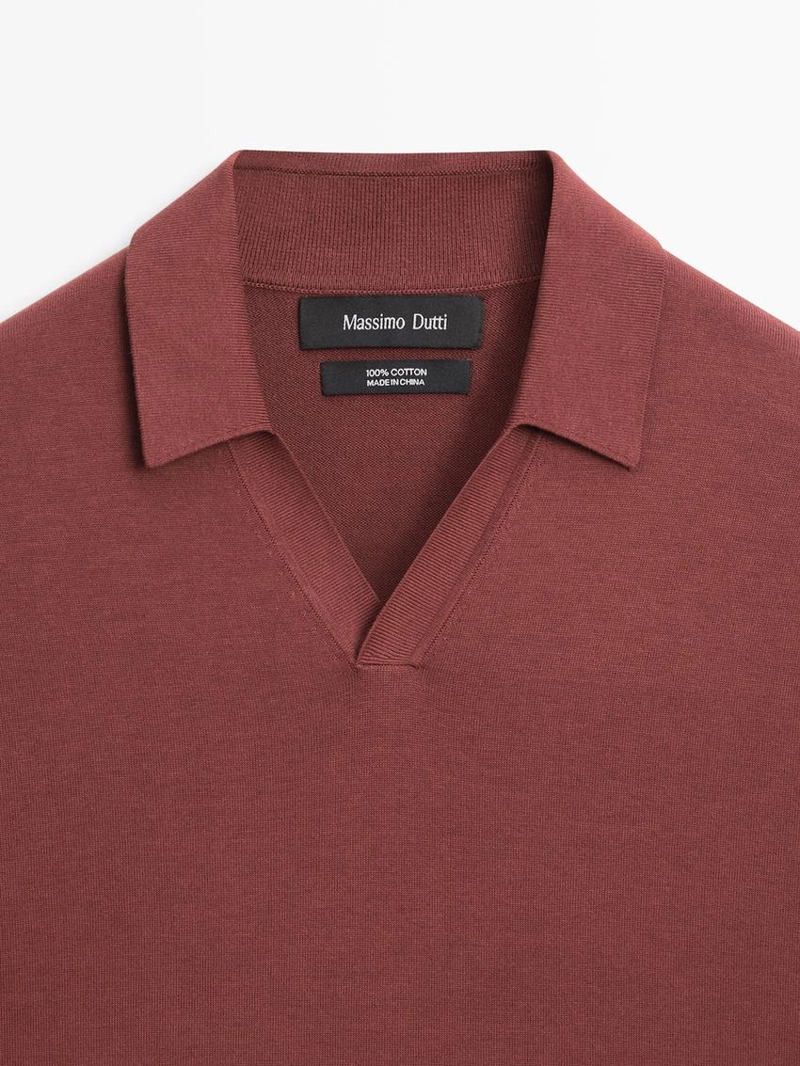 Поло из хлопкового трикотажа с коротким рукавом