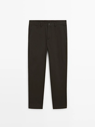 Брюки SLIM FIT из 100% хлопка- Заказать в России