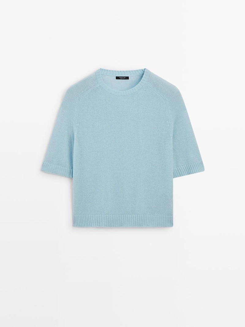 Пуловер с короткими рукавами из альпакиевой смеси