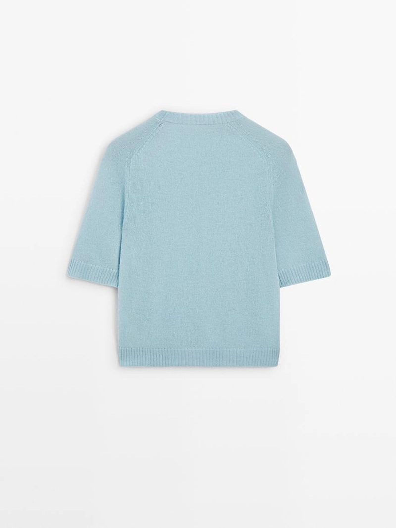 Пуловер с короткими рукавами из альпакиевой смеси