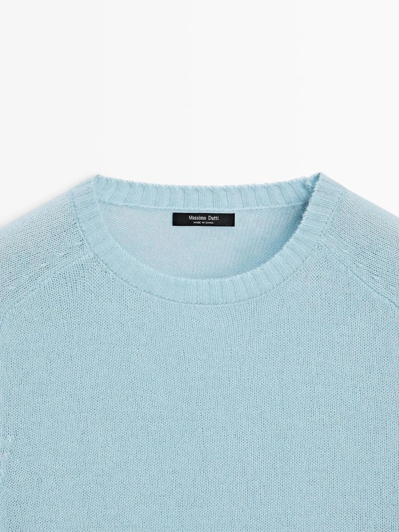 Пуловер с короткими рукавами из альпакиевой смеси