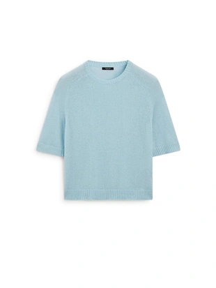 Пуловер с короткими рукавами из альпакиевой смеси- Заказать в России